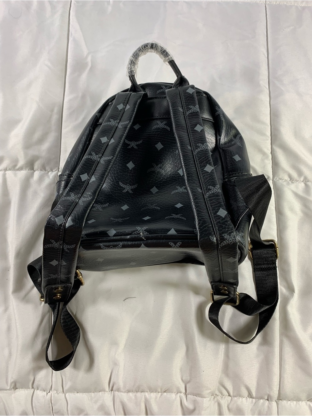 Pre loved Black Faux-Leather Embellished Mini Backpack - Picture 2 of 5